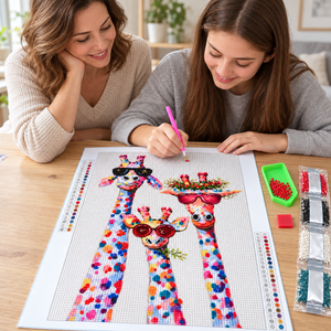 Colorful Giraffes diamond painting kit – Family CH2280