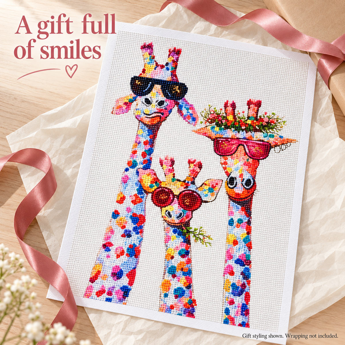 Colorful Giraffes diamond painting kit – Gift CH2280