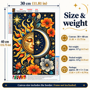 EN-0040-D diamond painting kit – Size Weight; styling props not included