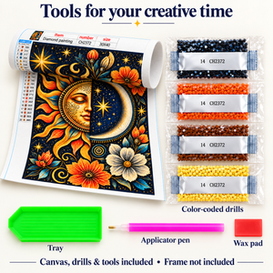 EN-0040-D diamond painting kit – Kit Contents; styling props not included