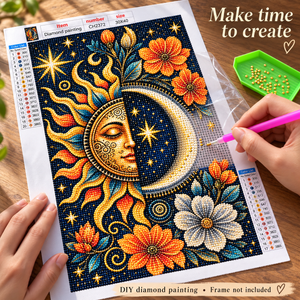 EN-0040-D diamond painting kit – DIY Process; styling props not included