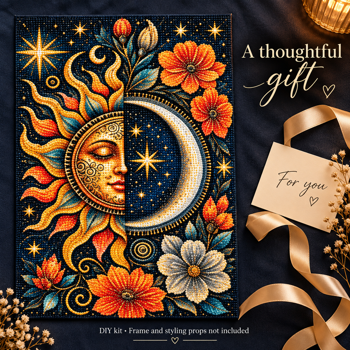 EN-0040-D diamond painting kit – Gift Scene; styling props not included