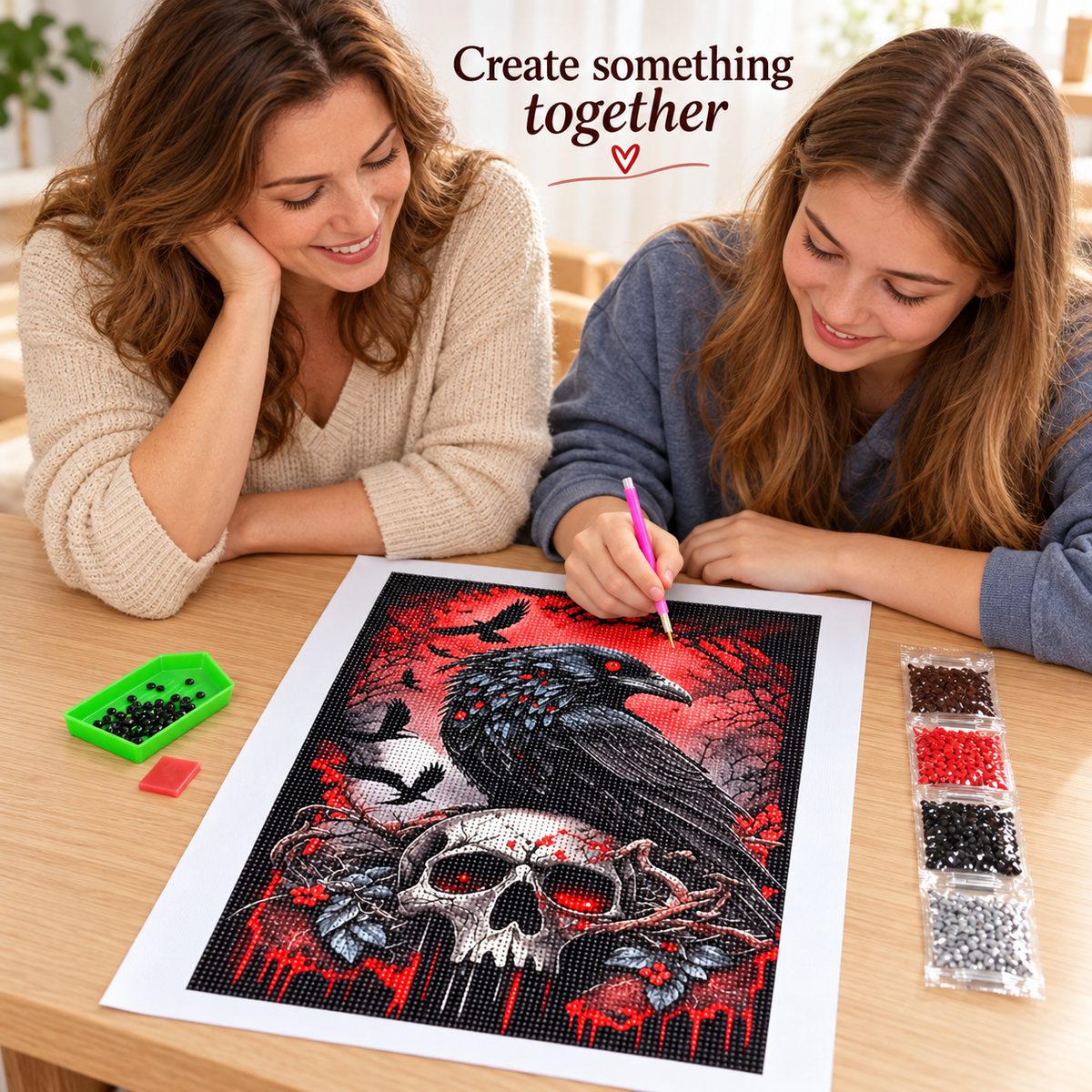 Raven and Skull diamond painting kit – Crafting CH2472