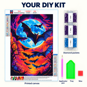 EN-0046-D diamond painting kit – Kit Contents; styling props not included