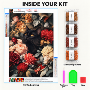 EN-0046-E diamond painting kit – Kit Contents; styling props not included