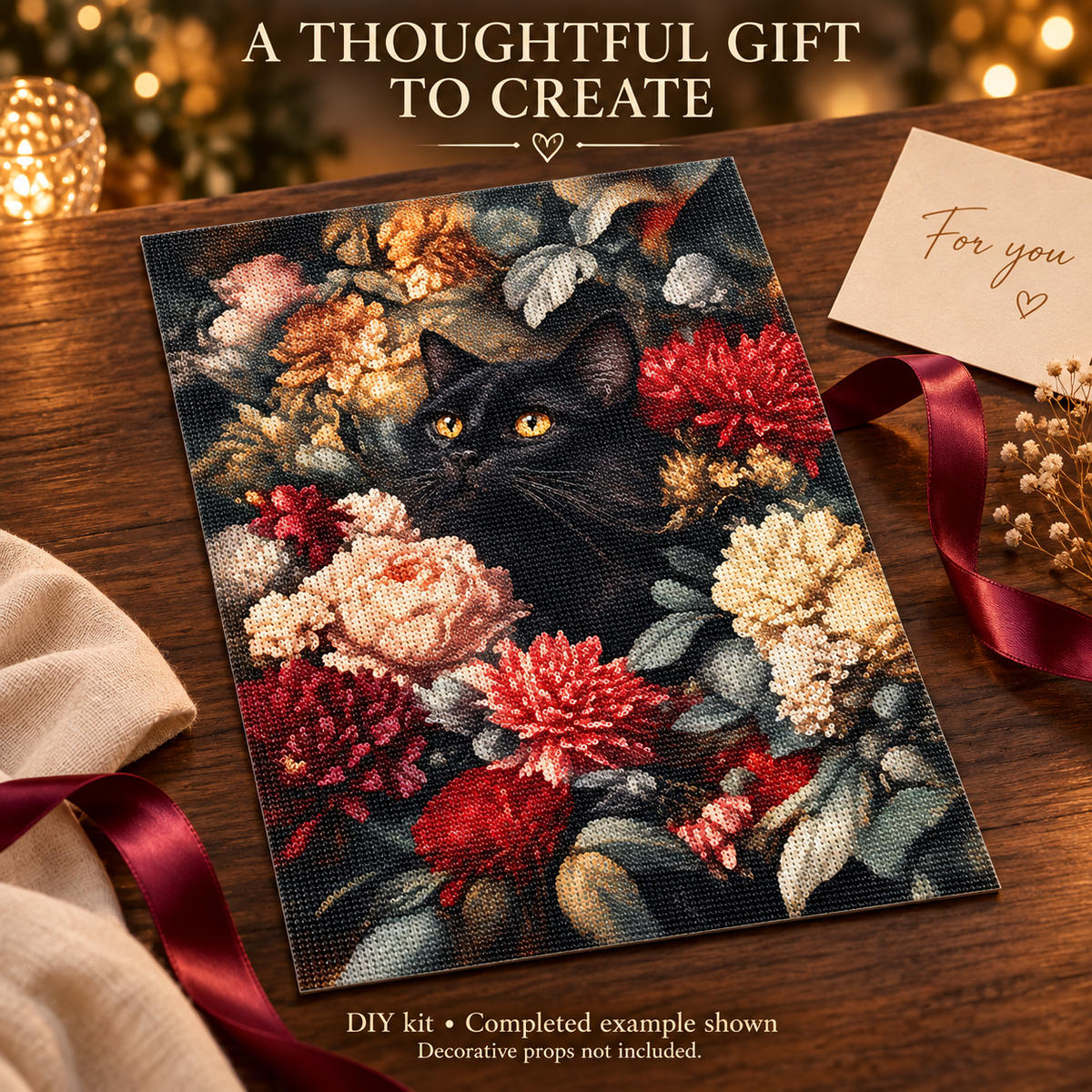 EN-0046-E diamond painting kit – Gift Scene; styling props not included