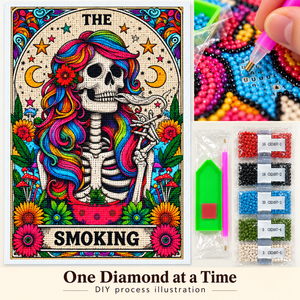 Colorful Hair Skeleton Full-Drill Diamond Painting Kit – 30 × 40 cm — DIY Process