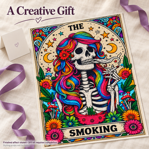 Colorful Hair Skeleton Full-Drill Diamond Painting Kit – 30 × 40 cm — Gift No Box