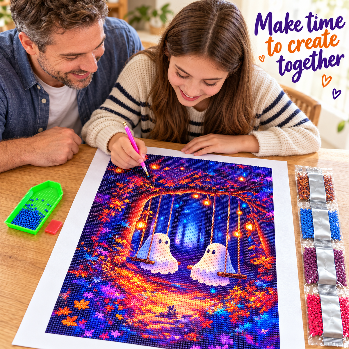 Ghosts on Swings diamond painting kit – Crafting CH2494