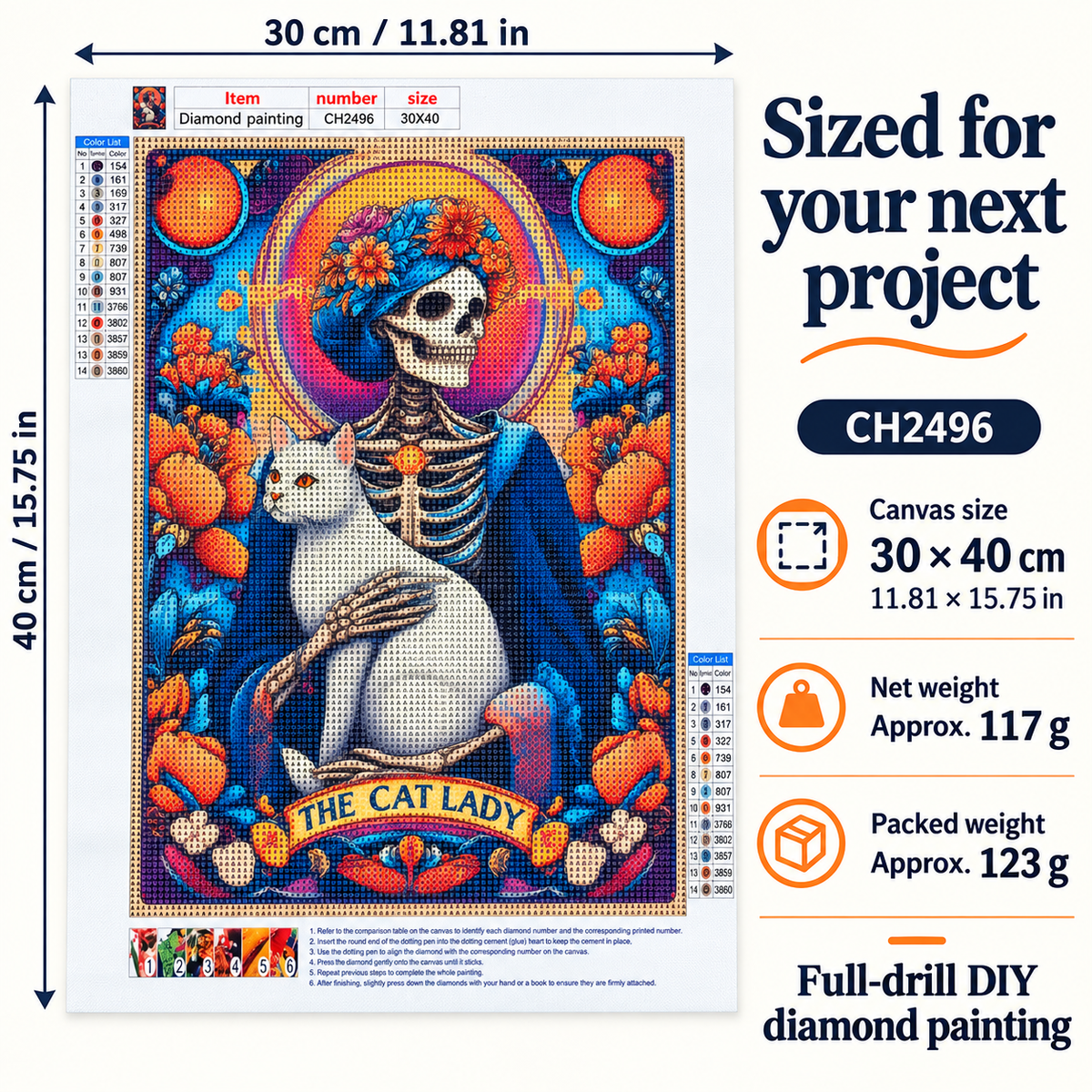 CH2496 canvas size and weight information