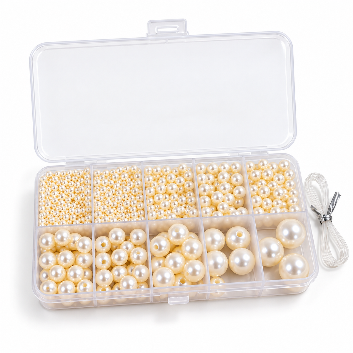 Faux Pearl Bead Bracelet Making Kit – Approx. 520 Beads – Hero