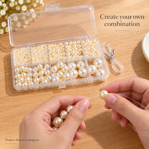 Faux Pearl Bead Bracelet Making Kit – Approx. 520 Beads – DIY Scene