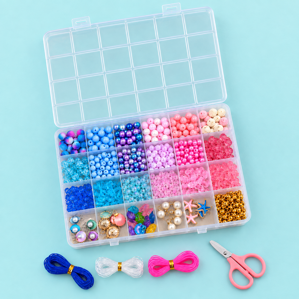 Ocean Charm Jewelry Making Kit – Approx. 625 Pieces – Overview
