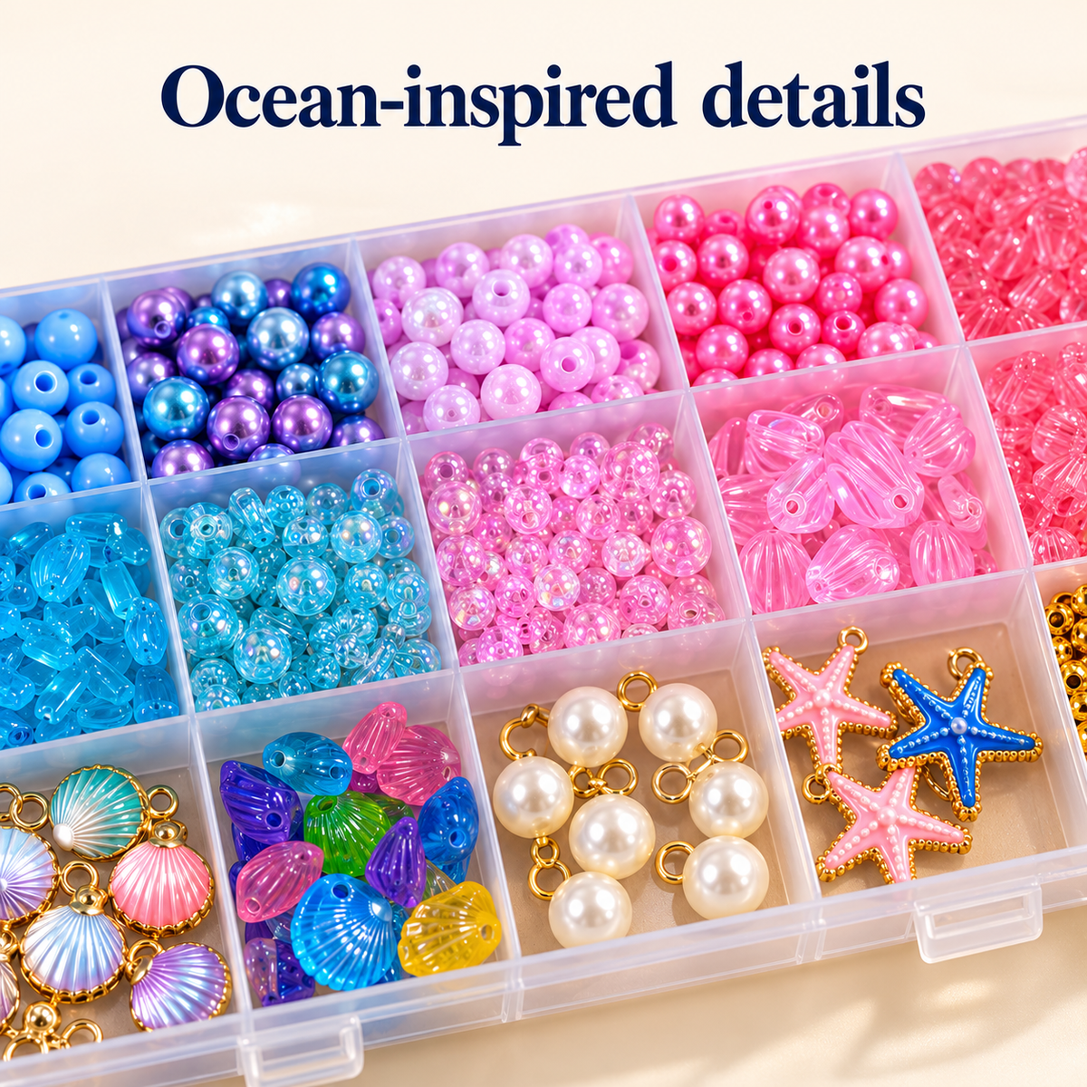 Ocean Charm Jewelry Making Kit – Approx. 625 Pieces – Details