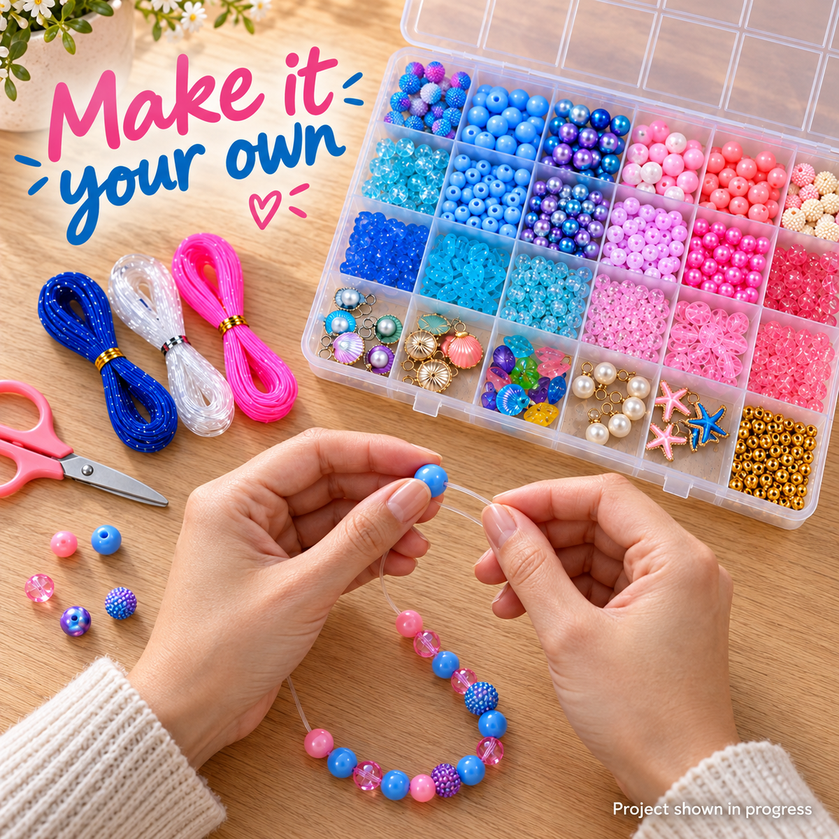 Ocean Charm Jewelry Making Kit – Approx. 625 Pieces – DIY Scene
