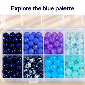 Ocean-Themed 8 mm Glass Bead Bracelet-Making Kit – Approx. 660 Pieces