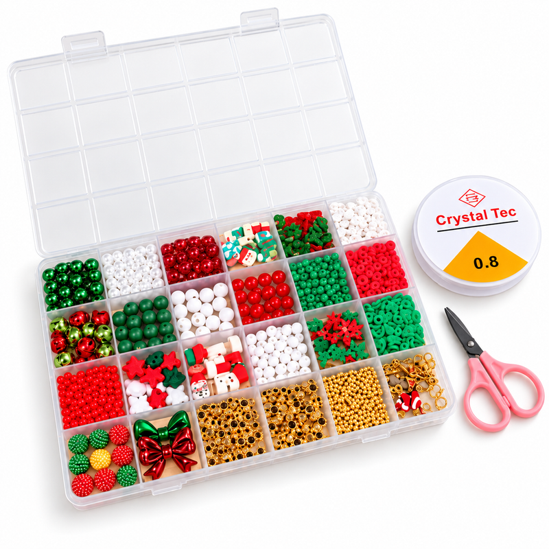 Christmas Bead Bracelet Making Kit – Approx. 890 Pieces