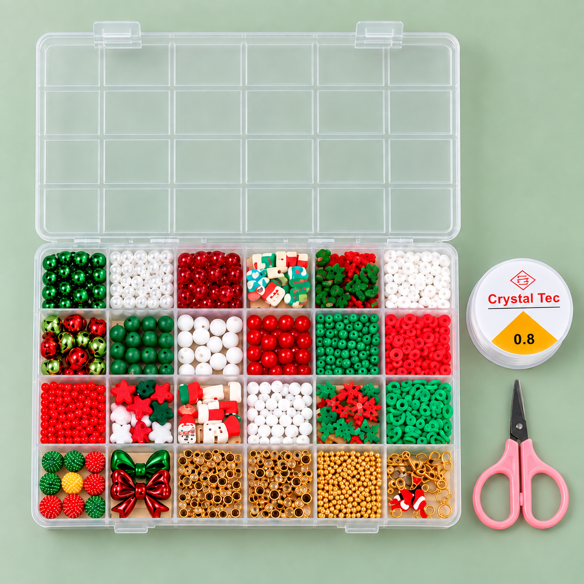 Christmas Bead Bracelet Making Kit – Approx. 890 Pieces
