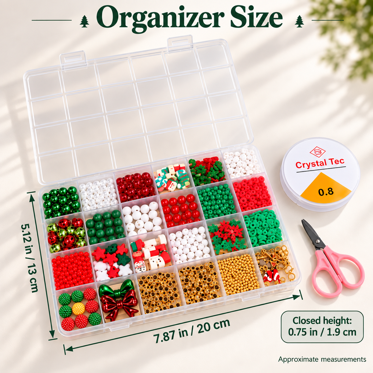 Christmas Bead Bracelet Making Kit – Approx. 890 Pieces