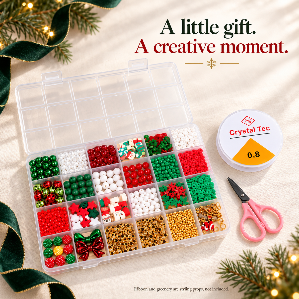 Christmas Bead Bracelet Making Kit – Approx. 890 Pieces