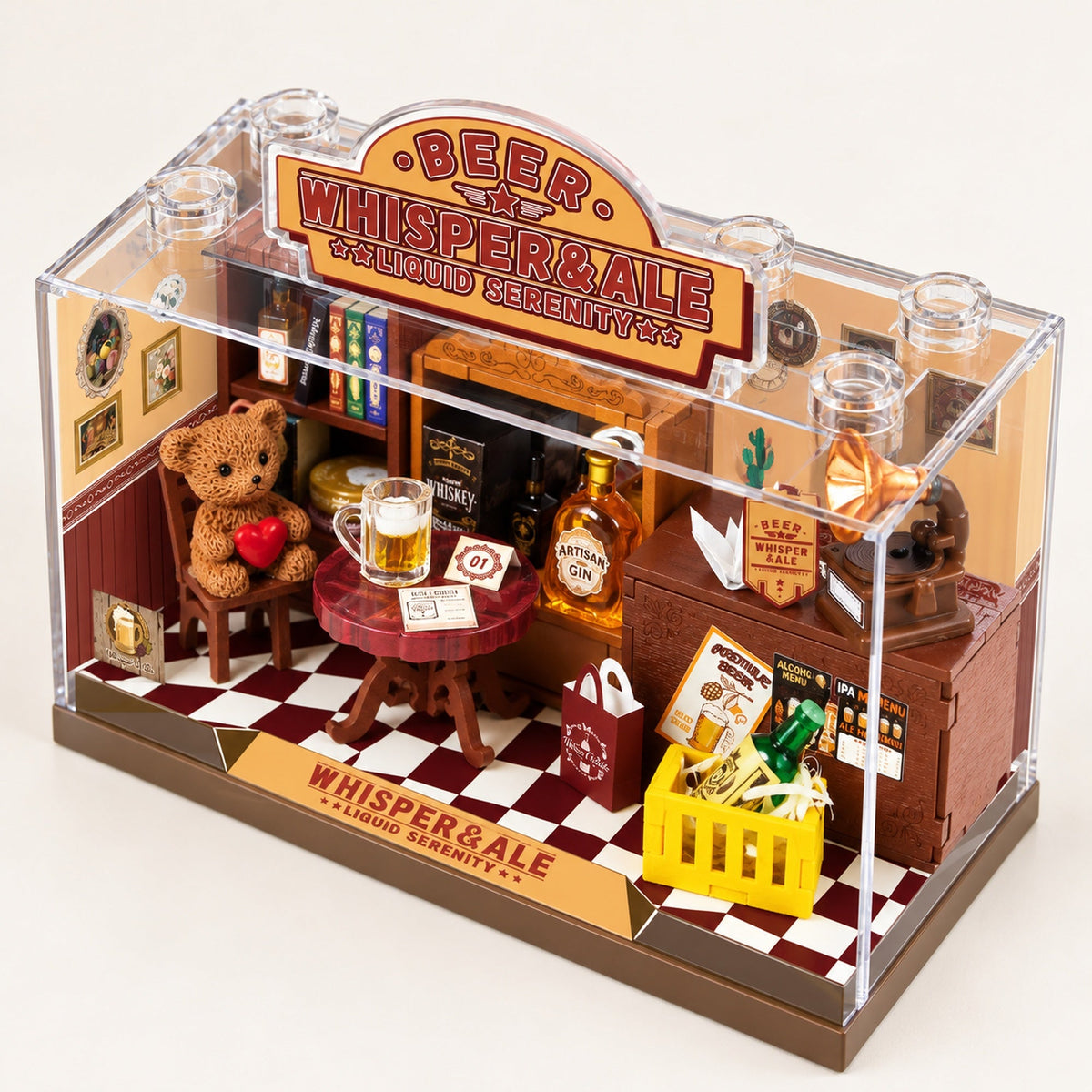 02 Overhead View - Whisper & Ale Tavern DIY Miniature Diorama Kit