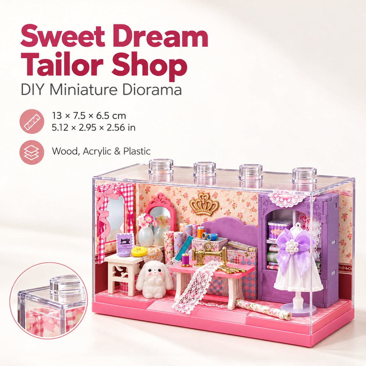EN-0083-D 04 - Sweet Dream Tailor Shop DIY Miniature Kit
