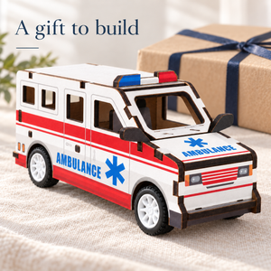 Ambulance wooden DIY assembly kit - Gift Scene