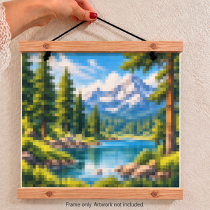 Natural color magnetic wooden poster hanger, 30 cm, frame only