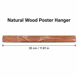 Natural color magnetic wooden poster hanger, 30 cm, frame only