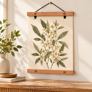 Natural color magnetic wooden poster hanger, 30 cm, frame only