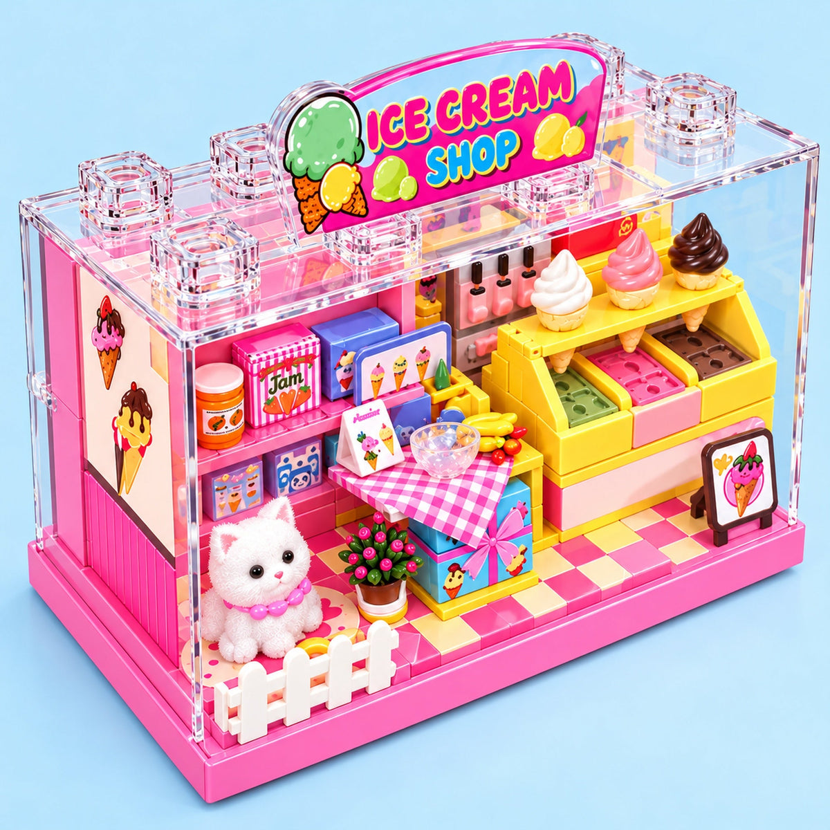 Ice Cream Shop miniature scene: angled view