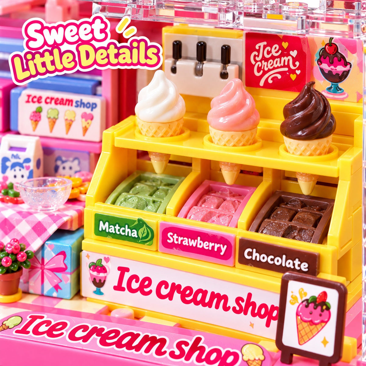 Ice Cream Shop miniature scene: miniature details