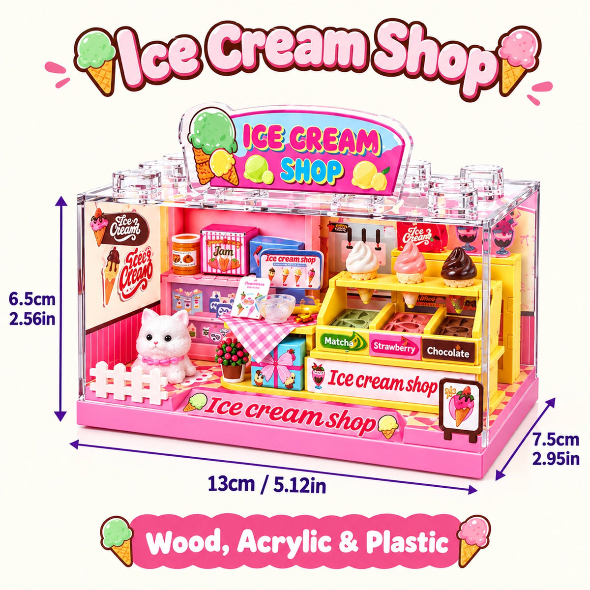 Ice Cream Shop miniature scene: scene components and details