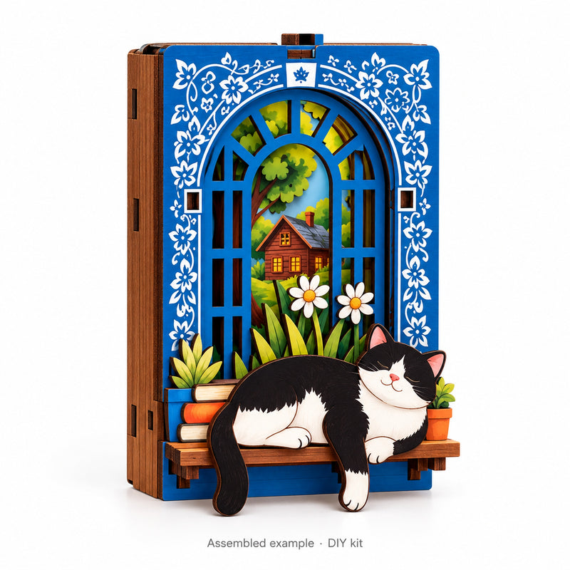 Meet My Little Cat DIY Wooden Magnetic Kit with Light