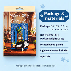 Meet My Little Cat DIY Wooden Magnetic Kit with Light
