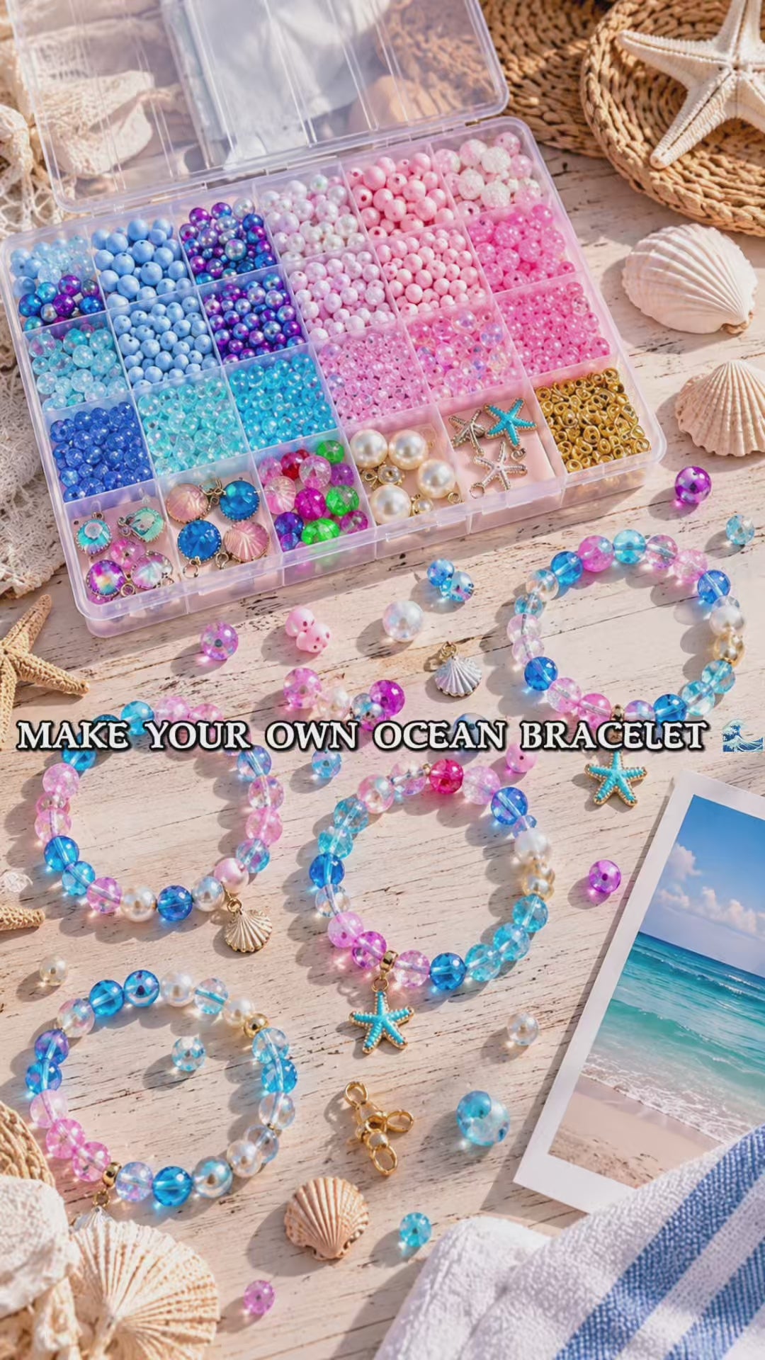Ocean Charm Jewelry Making Kit – Approx. 625 Pieces
