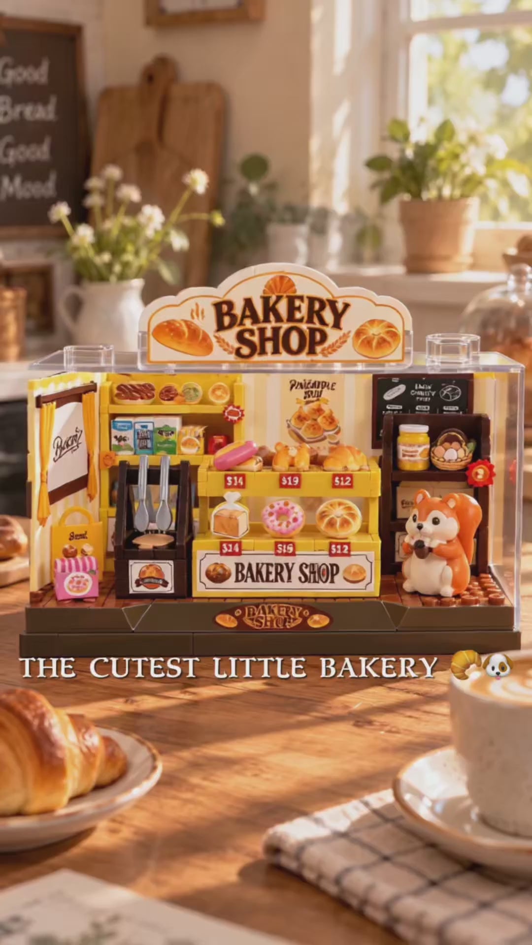 Bakery Shop miniature diorama assembly and finished display