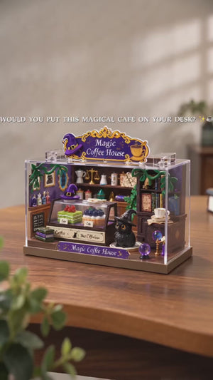 Magic Coffee House miniature kit assembly and display