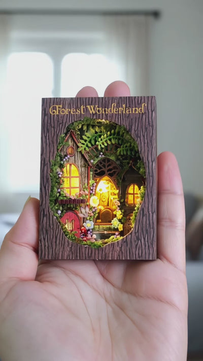 Forest Wonderland miniature box DIY kit assembly and finished display video