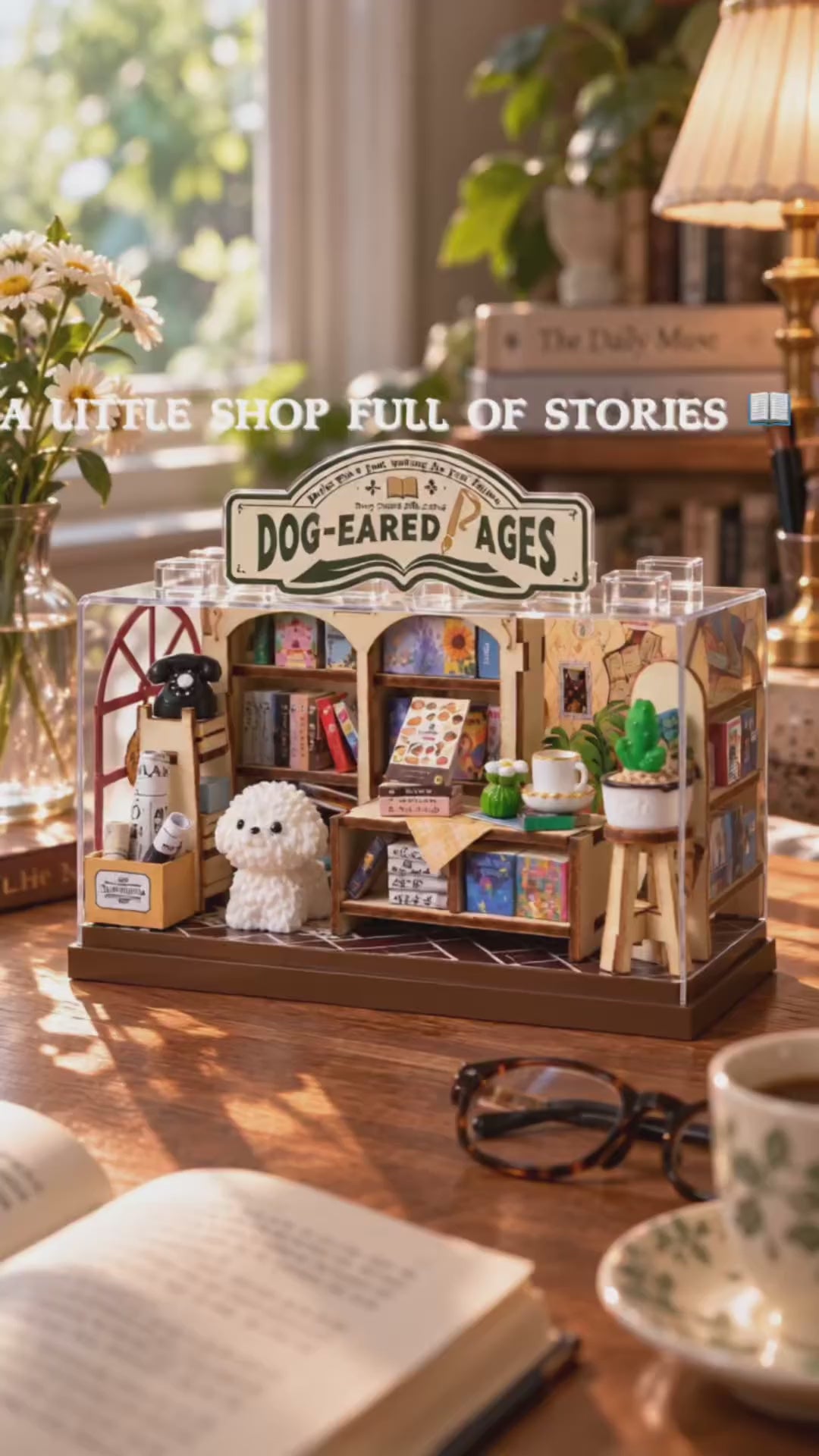 Dog-Eared Pages miniature bookshop assembly and display video