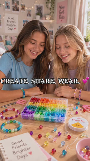 Colorful 8 mm Glass Bead Bracelet-Making Kit – Approx. 520 Beads