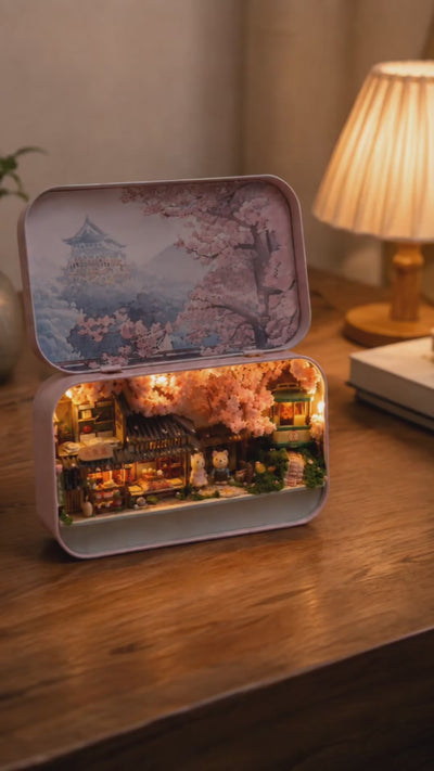 Cherry Blossoms miniature DIY kit assembly and finished display video