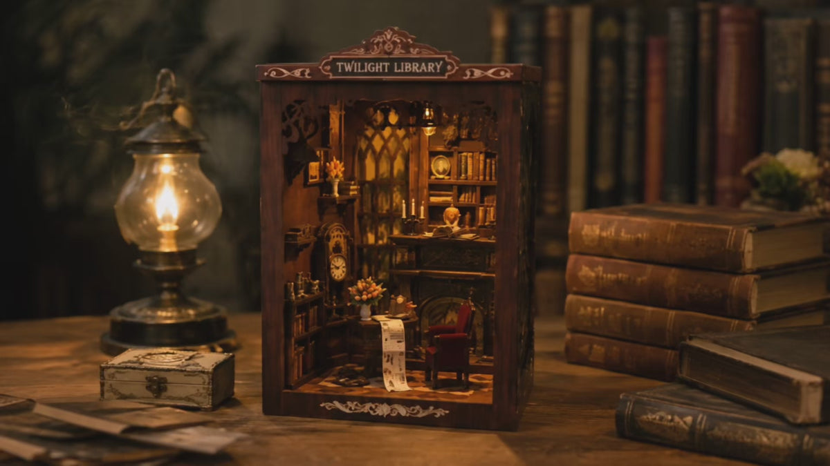 Twilight Library DIY Book Nook Kit — product demonstration video