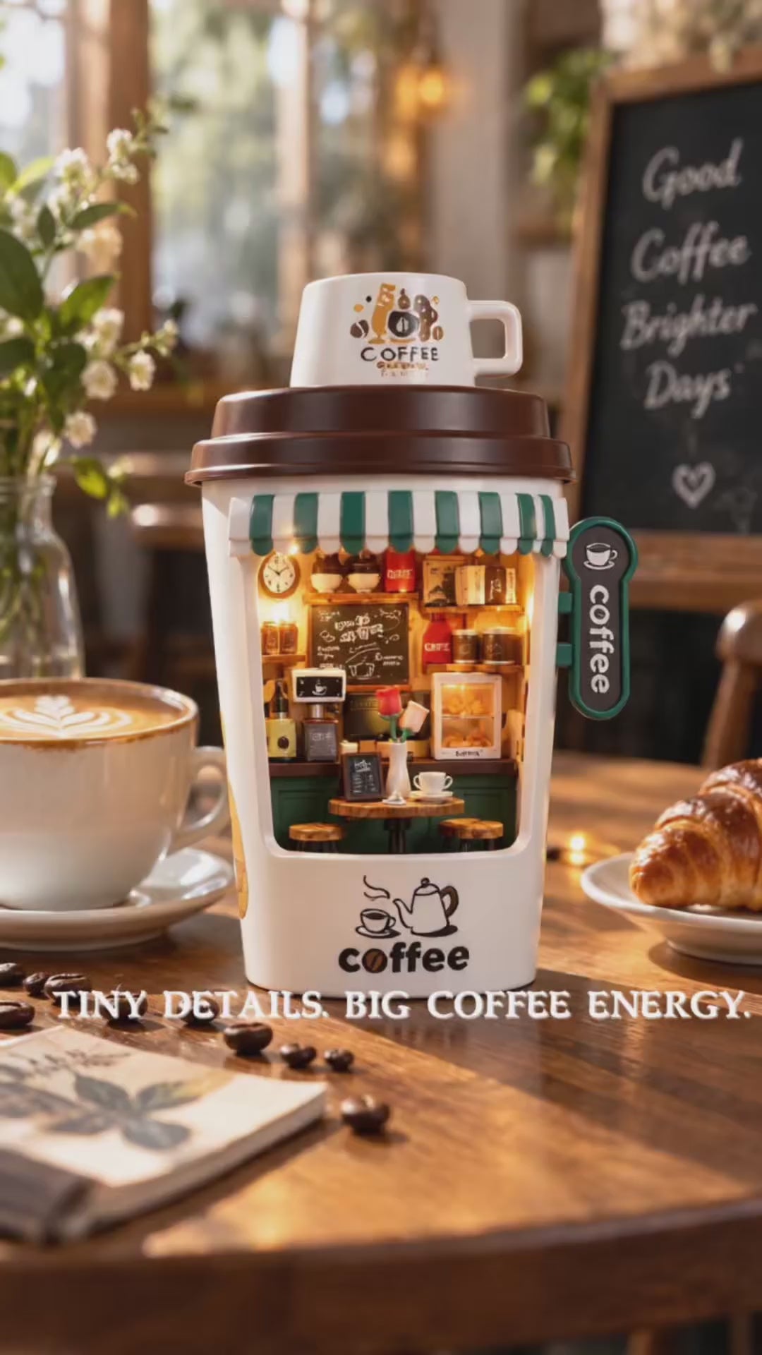 DIY miniature coffee shop demonstration