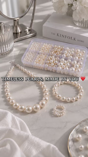 Faux Pearl Bead Bracelet Making Kit – Approx. 520 Beads