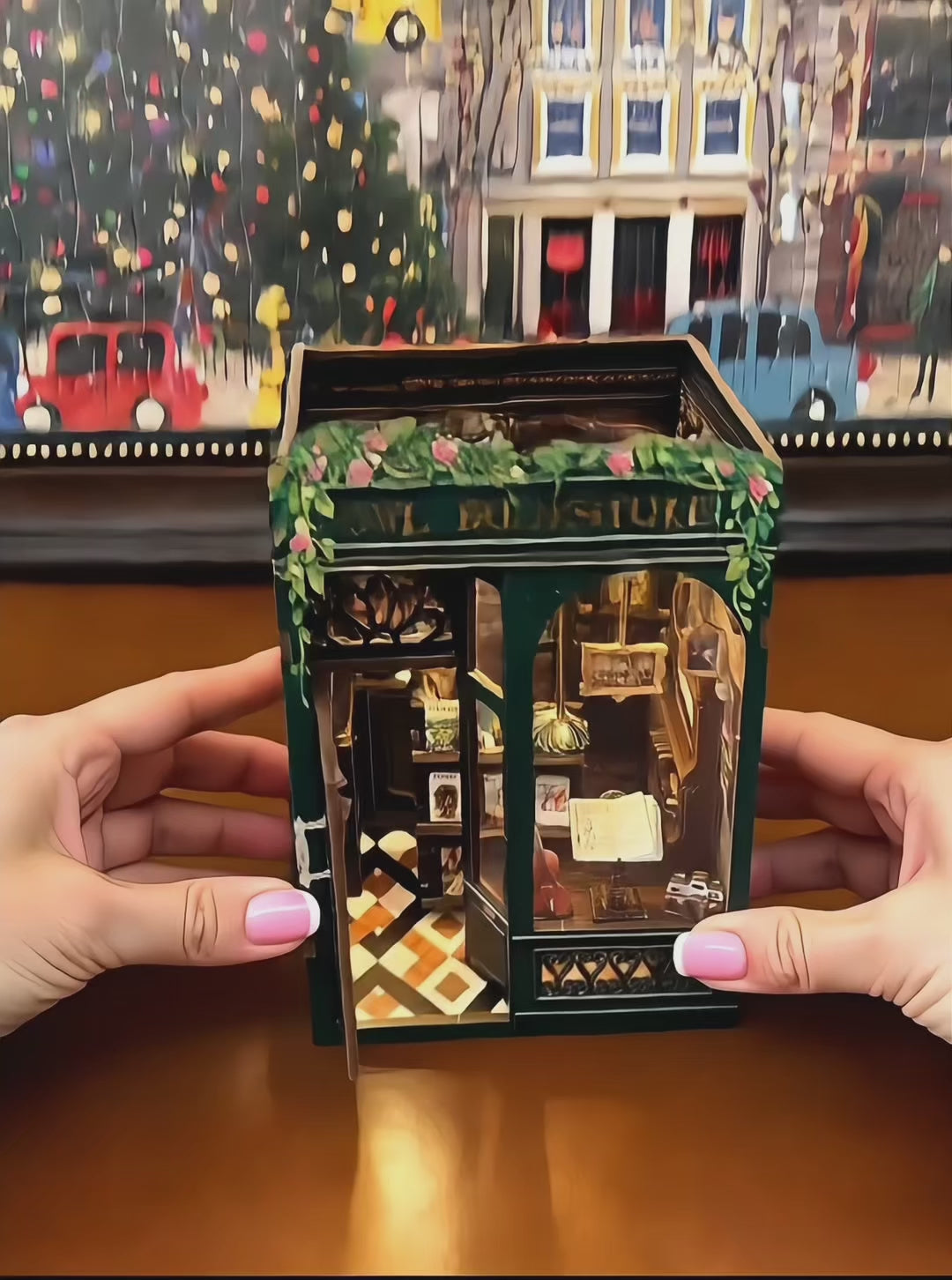 Owl Bookstore DIY Book Nook Kit with LED Light